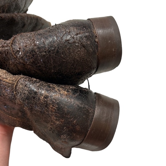 FRYE | Melissa Button Riding Boots in Chocolate Glaze Vintage Distressed 7.5 - Picture 13 of 16